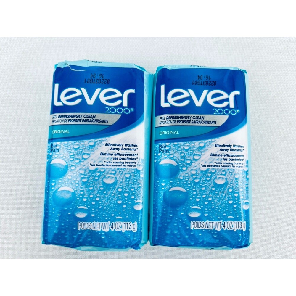 Lever 2000‎ Bar Soap 4oz Original Scent Unilever Refreshing Clean Lot Of 2 Read